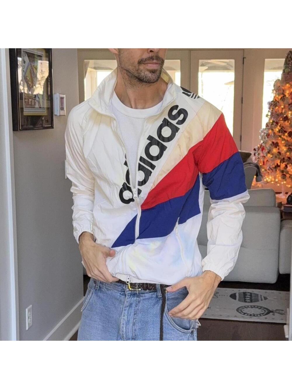 ๐ Adidas Trefoil 80s-90s Windbreaker โ Size M - Picture 1 of 7